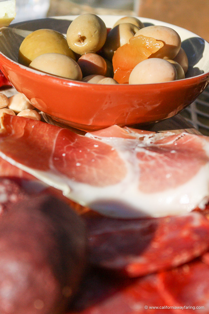 Charcuterie platter at a winery in Sonoma County