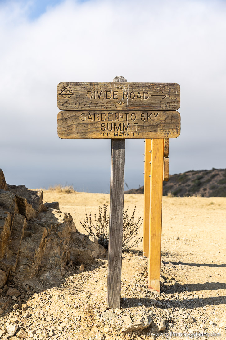 Garden to Sky Hike Summit Sign