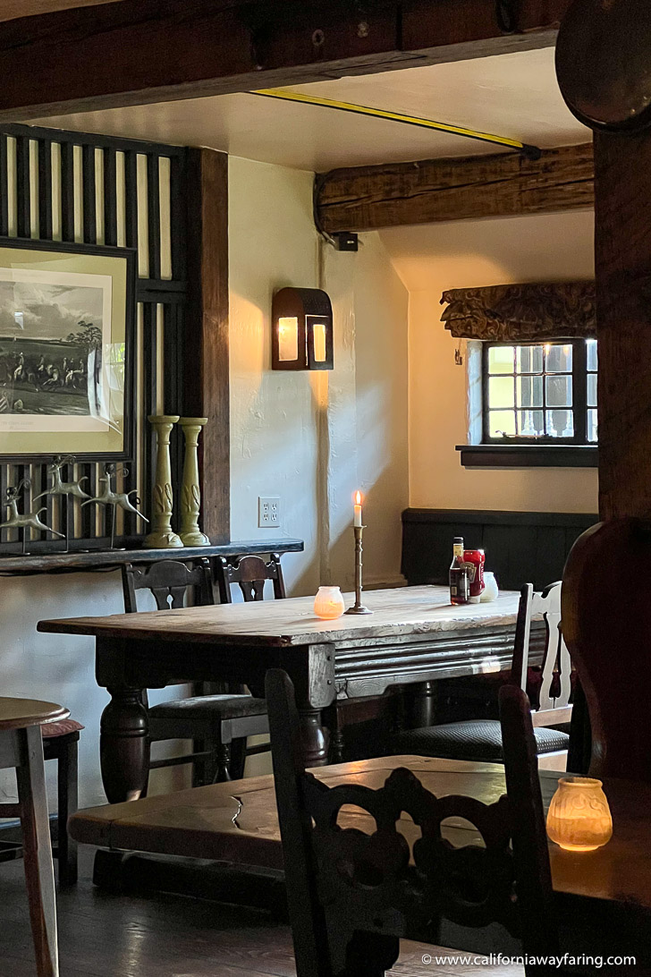 Tables at the Pelican Inn, Muir Beach